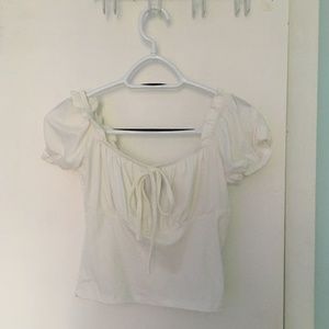 White cropped blouse